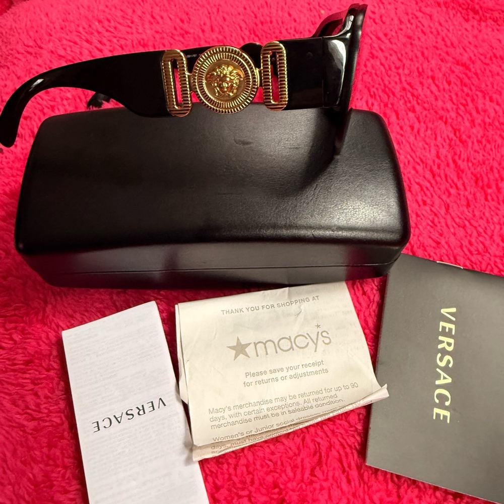 Versace Black and Gold Sunglasses - Picture 3 of 15
